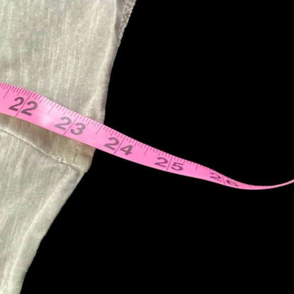 BELLE FRANCE Women Italy Linen Blend Tank Top V Neck Sz L Green Casual 25-14 - Picture 9 of 11